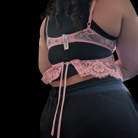 NEW! Victoria's Secret Dream Angels Pink Lace Unlined Bra Top - Picture 4 of 6